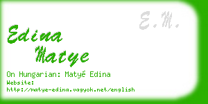 edina matye business card
