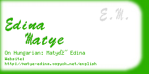 edina matye business card